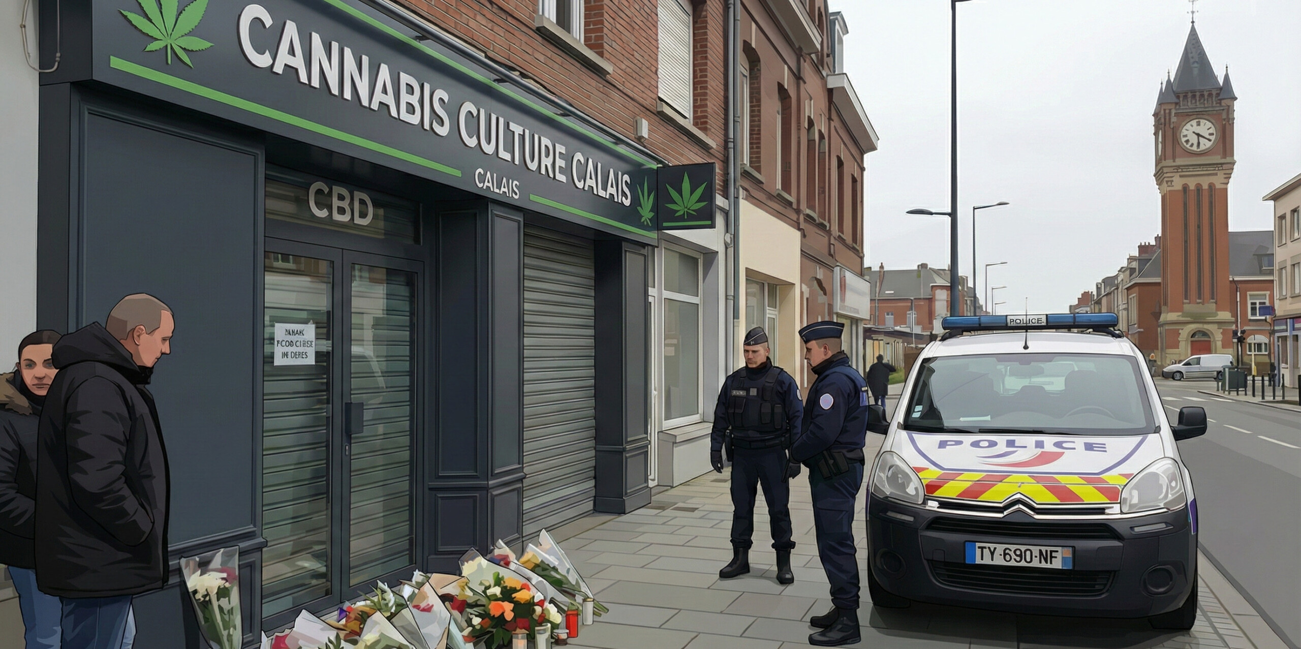 Décès d'un client dans un magasin à Clalais - image générée par IA